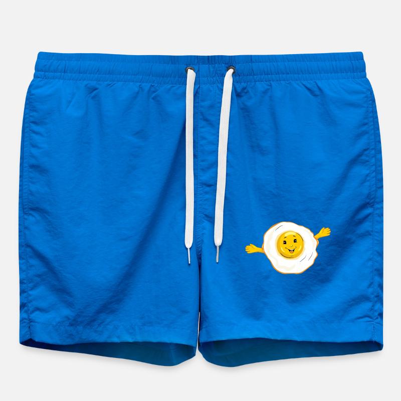 Cartoon_smiling_fried_egg - Short de bain - cobalt blue