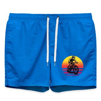 Iconic mountain bike motif - Swim Trunks - cobalt blue - Front