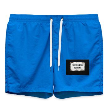 Occupé à ne rien faire – Conception industrielle de fautes de frappe - Short de bain - cobalt blue - Devant - AI Model Male 185 light (185cm)