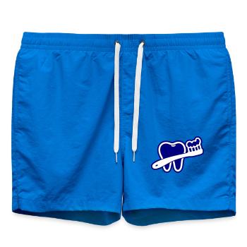 Zahn mit Zahnbürste Symbol Blau - Badeshorts - Cobalt blue - Vorne - AI Model Male 185 light (185cm)