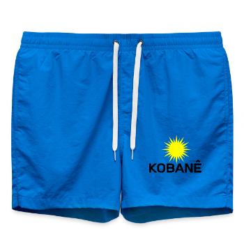 Kobane_Kurdistan_Sonne - Badeshorts - Cobalt blue - Vorne - AI Model Male 185 light (185cm)
