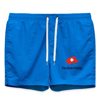 Suisse (texte noir) - Short de bain - cobalt blue - Devant - AI Model Male 185 light (185cm)