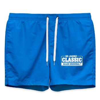 50 Jahre Classic – Alles Original - Badeshorts - Cobalt blue - Vorne - AI Model Male 185 light (185cm)