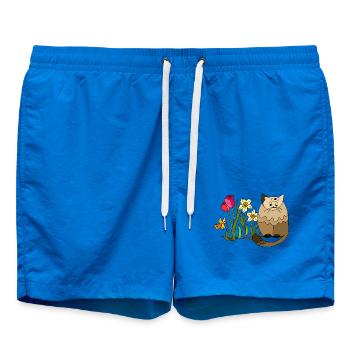 cat - Swim Trunks - cobalt blue - Front - AI Model Male 185 light (185cm)