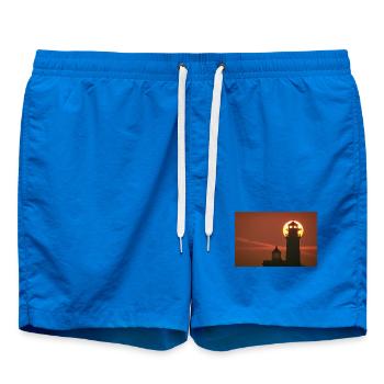 Leuchtturm Kap Arkona im Sonnenuntergang - Badeshorts - Cobalt blue - Vorne - AI Model Male 185 light (185cm)