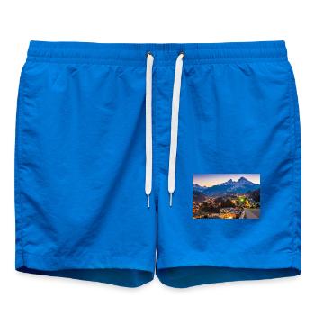 Berchtesgaden mit Watzmann - Badeshorts - Cobalt blue - Vorne - AI Model Male 185 light (185cm)