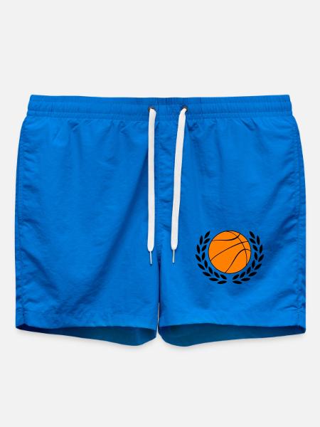 Basketball icon in bold orange - Swim Trunks - cobalt blue