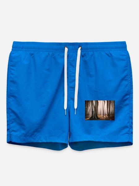 Waldlicht: Sonnenstrahlen im Nebelwald - Badeshorts - Cobalt blue