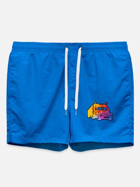 Bunter Lkw - Badeshorts - Cobalt blue