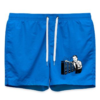 Retro IT-Admin lächelt – Vintage Tech Support - Badeshorts - Cobalt blue - Vorne