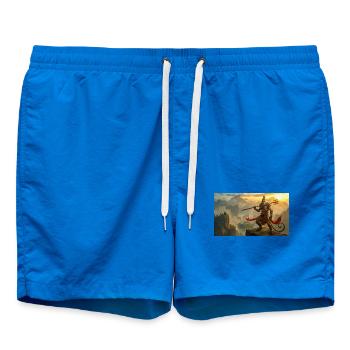 Sun Wukong, der Affenkönig, erhebt sich - Badeshorts - Cobalt blue - Vorne - AI Model Male 185 light (185cm)