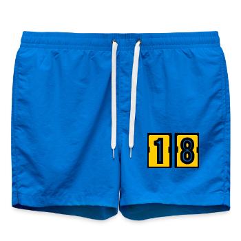 18. 18 ANS. 18e ANNIVERSAIRE. ANNIVERSAIRE 18 ANS. - Short de bain - cobalt blue - Devant - AI Model Male 185 light (185cm)