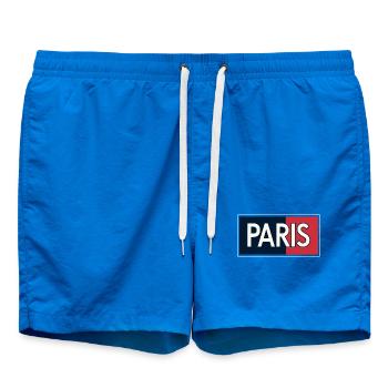 Paris blocs bleu et rouge - Short de bain - cobalt blue - Devant - AI Model Male 185 light (185cm)
