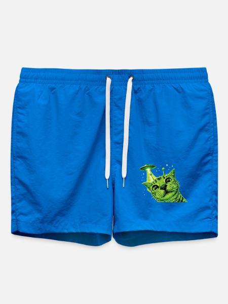 Alien Cat UFO - Swim Trunks - cobalt blue