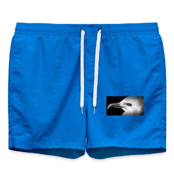 Schwarzweißes Möwenprofil - Badeshorts - Cobalt blue - Vorne - AI Model Male 185 light (185cm)