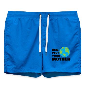 Respect Your Mother Earth Globe Eco Awareness Art - Badeshorts - Cobalt blue - Vorne - AI Model Male 185 light (185cm)
