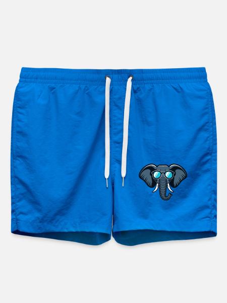 Elephant Retro Glasses - Swim Trunks - cobalt blue