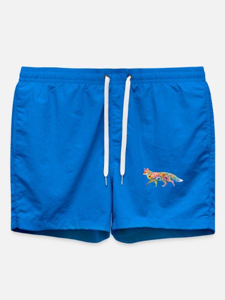 Fuchs Aquarell Silhouette Blumen - Badeshorts - Cobalt blue