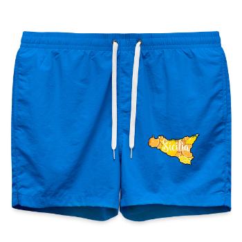 Sizilien Zitrus Motiv - Badeshorts - Cobalt blue - Vorne - AI Model Male 185 light (185cm)