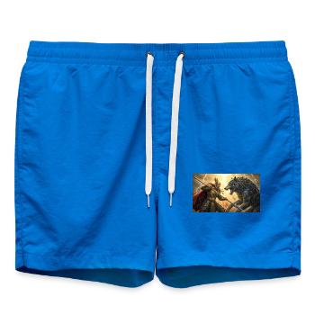 Odin stellt sich Fenrir in der letzten Schlacht ragnarök nordische s - Badeshorts - Cobalt blue - Vorne - AI Model Male 185 light (185cm)