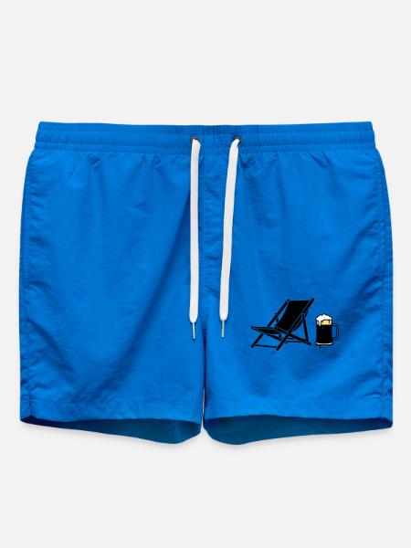 Deck Chair Beer Mug Silhouette - Swim Trunks - cobalt blue