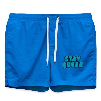 Bleib queer - Badeshorts - Cobalt blue - Vorne - AI Model Male 185 light (185cm)