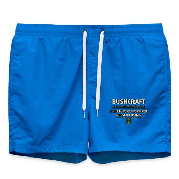 Bushcraft Wissen Outdoor Survival Weisheit - Badeshorts - Cobalt blue - Vorne - AI Model Male 185 light (185cm)