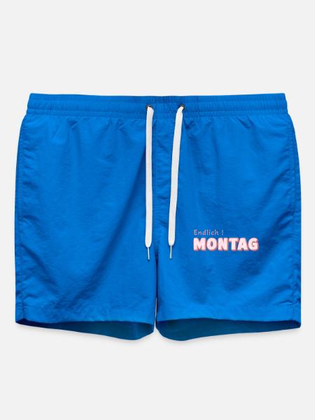 Endlich Montag – Pink Retro Schrift - Badeshorts - Cobalt blue