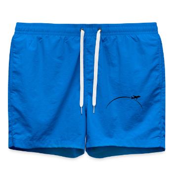 flugzeug - Badeshorts - Cobalt blue - Vorne - AI Model Male 185 light (185cm)