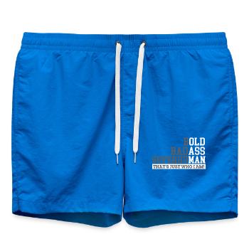 Audacieux, badass Papa Grand-père Surhumain Humour - Short de bain - cobalt blue - Devant - AI Model Male 185 light (185cm)