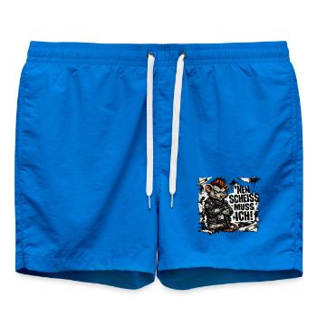 Ratte nen Scheiss muss ich frecher Spruch - Badeshorts - Cobalt blue - Vorne