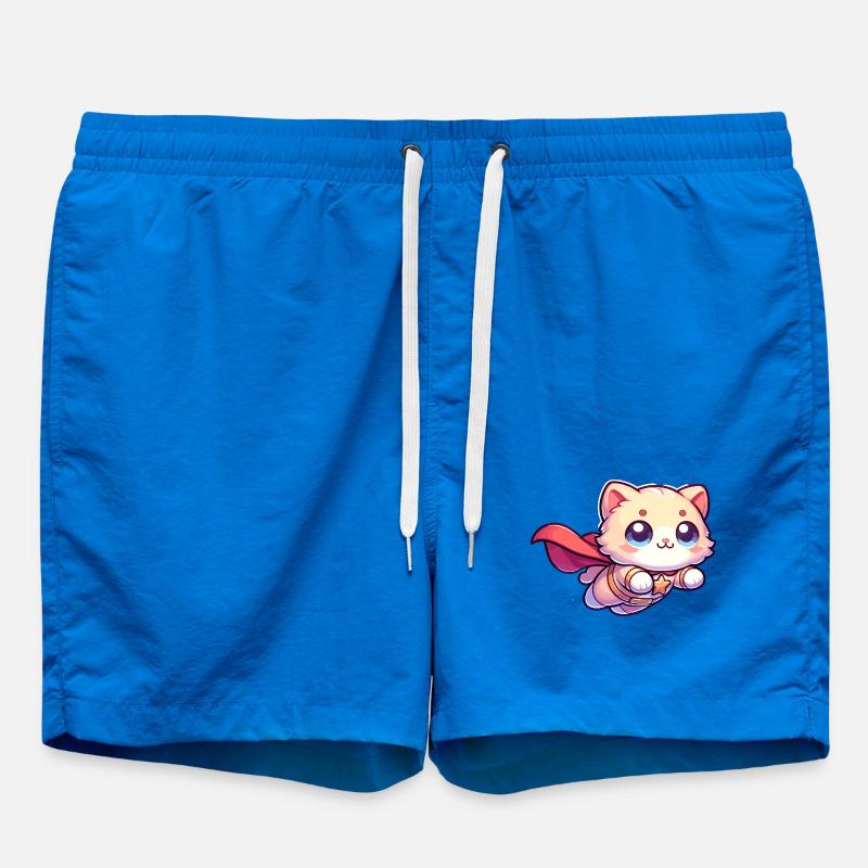 Superheltekat, killing, heltekat, kat - Badeshorts - cobalt blue