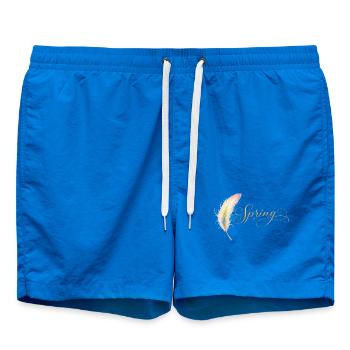 Lettrage printanier avec design élégant en plumes - Short de bain - cobalt blue - Devant - AI Model Male 185 light (185cm)