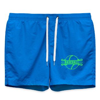 Emblème de baseball néon rétro - Short de bain - cobalt blue - Devant - AI Model Male 185 light (185cm)