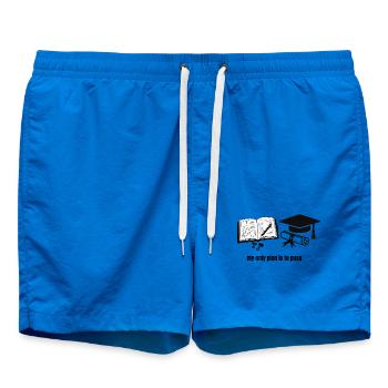 My Only Plan Is To Pass - Motivational Student Gra - Short de bain - cobalt blue - Devant - AI Model Male 185 light (185cm)