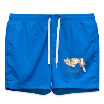 Beine sind überbewertet, Katzenfrechheit. - Badeshorts - Cobalt blue - Vorne - AI Model Male 185 light (185cm)