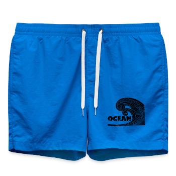 La vague noire - Short de bain - cobalt blue - Devant - AI Model Male 185 light (185cm)
