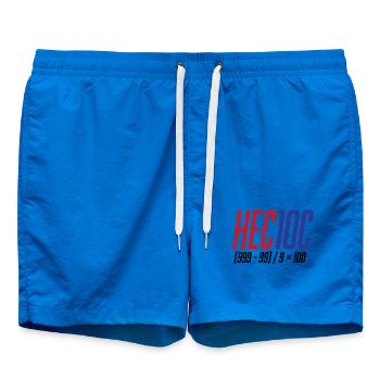 Jeu d’arithmétique mentale hectoc, mathématiques - Short de bain - cobalt blue - Devant - AI Model Male 185 light (185cm)