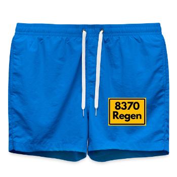 ALTE POSTLEITZAHL PLZ RETRO 8370 REGEN HEIMATSTOLZ - Badeshorts - Cobalt blue - Vorne - AI Model Male 185 light (185cm)