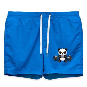 Cooler Panda Hantel Fitness Bodybuilder Training - Badeshorts - Cobalt blue - Vorne - AI Model Male 185 light (185cm)