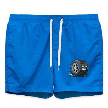 Rasender Reifen mit wütendem Blick - Badeshorts - Cobalt blue - Vorne - AI Model Male 185 light (185cm)