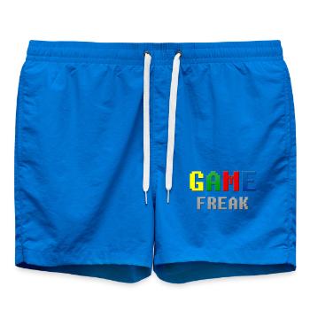 Thème rétro Pixel Game Freak - Short de bain - cobalt blue - Devant - AI Model Male 185 light (185cm)