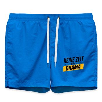 Keine Zeit für Drama – Lustiger Spruch - Badeshorts - Cobalt blue - Vorne - AI Model Male 185 light (185cm)