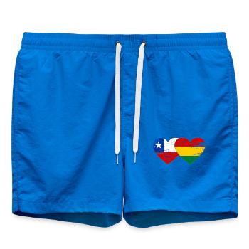 Cœur du drapeau du Chili de la Bolivie utilisé - Short de bain - cobalt blue - Devant - AI Model Male 185 light (185cm)