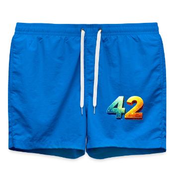 42 Cosmic Number – Design de nerds et science-fiction - Short de bain - cobalt blue - Devant - AI Model Male 185 light (185cm)