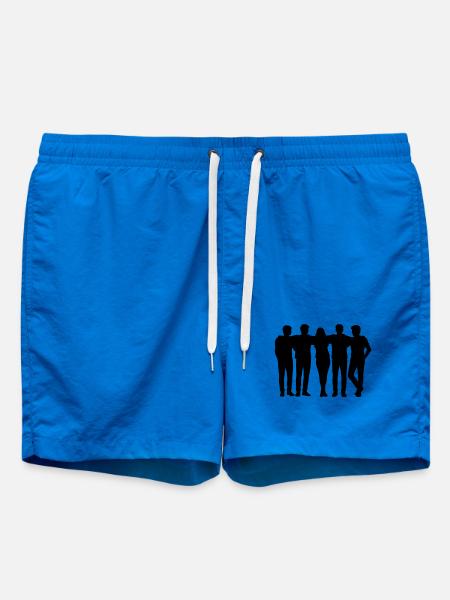 People Group Silhouette Friends Team Together - Swim Trunks - cobalt blue