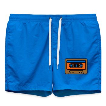 Retro Cassette Mixtape 90s Icon - Swim Trunks - cobalt blue - Front - AI Model Male 185 light (185cm)
