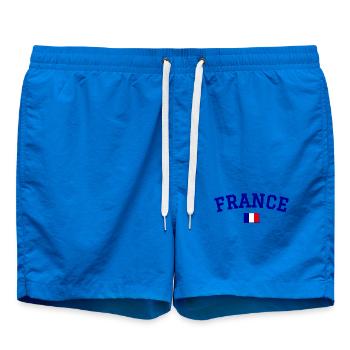 France Flagge Design Blau - Badeshorts - Cobalt blue - Vorne - AI Model Male 185 light (185cm)