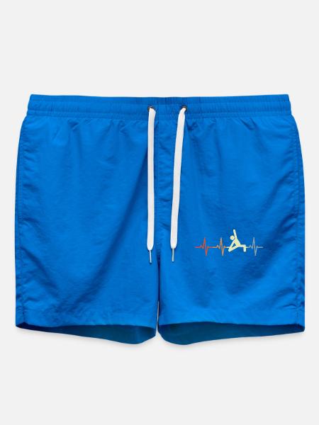 Yoga ECG Heartbeat - Swim Trunks - cobalt blue