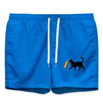 Mois de la fierté LGBT - Ally Cat - Short de bain - cobalt blue - Devant - AI Model Male 185 light (185cm)